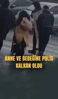 Anne ve bebeğine polis kalkan oldu