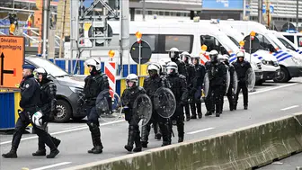 Brüksel polisinden terör örgütü YPG/SDG yandaşlarına sert müdahale