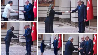 Beş ülkenin büyükelçisinden Cumhurbaşkanı Erdoğan'a güven mektubu