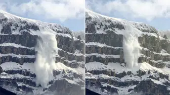Şırnak’ta tehlikeli manzara: Kar kütleleri şelaleye dönüştü