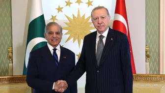 Cumhurbaşkanı Erdoğan, Pakistan Başbakanı Şahbaz Şerif'i resmi törenle karşıladı
