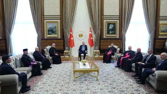 Cumhurbaşkanı Erdoğan, Türkiye Katolik Episkoposlar heyetini ağırladı