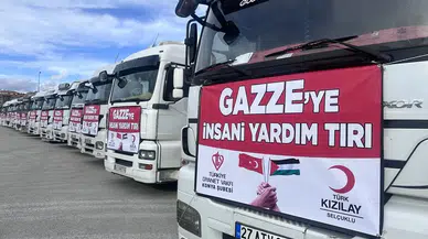 Konya’dan Gazze’ye 15 tır insani yardım gönderildi