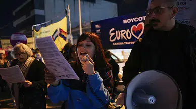 İsrail'in Eurovision’a katılımı Atina'da protesto edildi