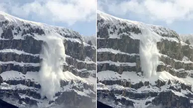 Şırnak’ta tehlikeli manzara: Kar kütleleri şelaleye dönüştü
