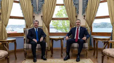 Fidan ile IKBY BaşbakanıBarzaniİstanbul’da görüştü