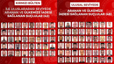 42’si kırmızı bültenli 90 suç firarisi Türkiye'ye getirildi