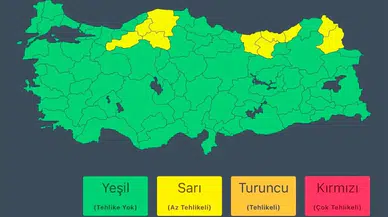 İçişleri Bakanlığından 10 ili kapsayan "sarı"  kodlu meteorolojik uyarı