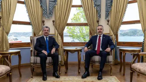 Fidan ile IKBY BaşbakanıBarzaniİstanbul’da görüştü