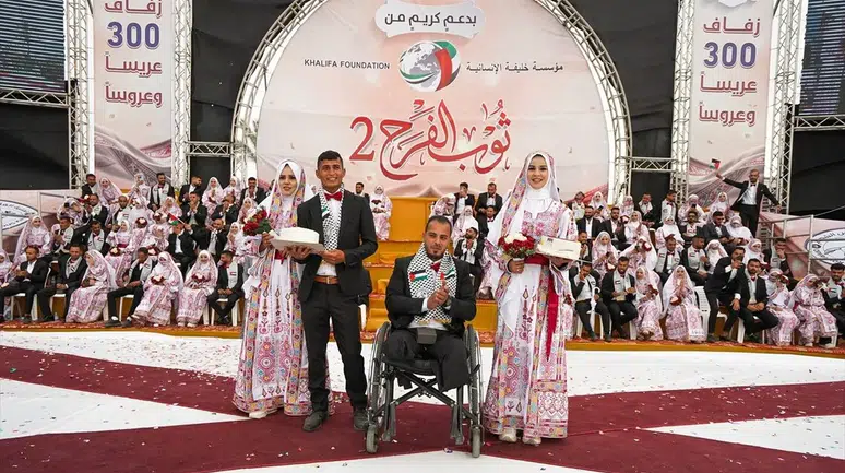 Gazze’de yüzlerce çift için toplu düğün töreni düzenlendi
